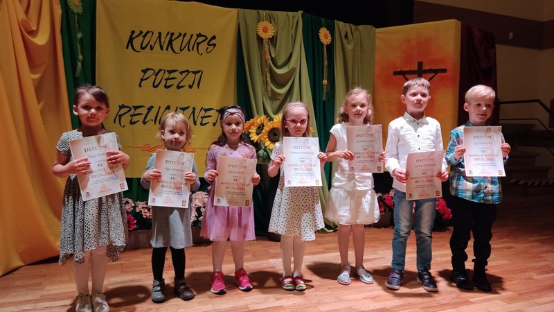 Sukcesy naszych przedszkolaków w Konkursie Poezji Religijnej